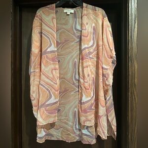 Long, Sheer Tie-Dye Kimono